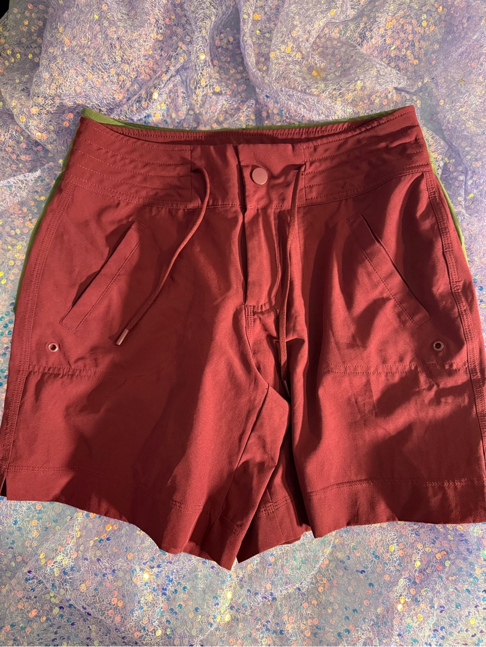 Athletic Works Olive, Burgundy & Slate Athletic Shorts Trio - Picture 2 of 7